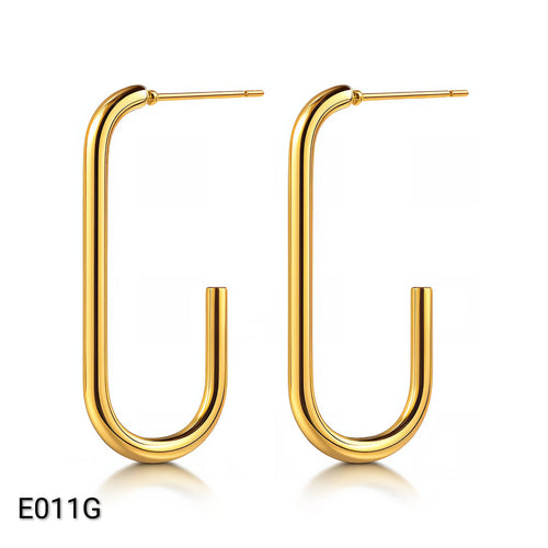 Ora Drop Hoop Earrings, 18K Gold Plated
