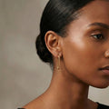 Ora Drop Hoop Earrings, 18K Gold Plated