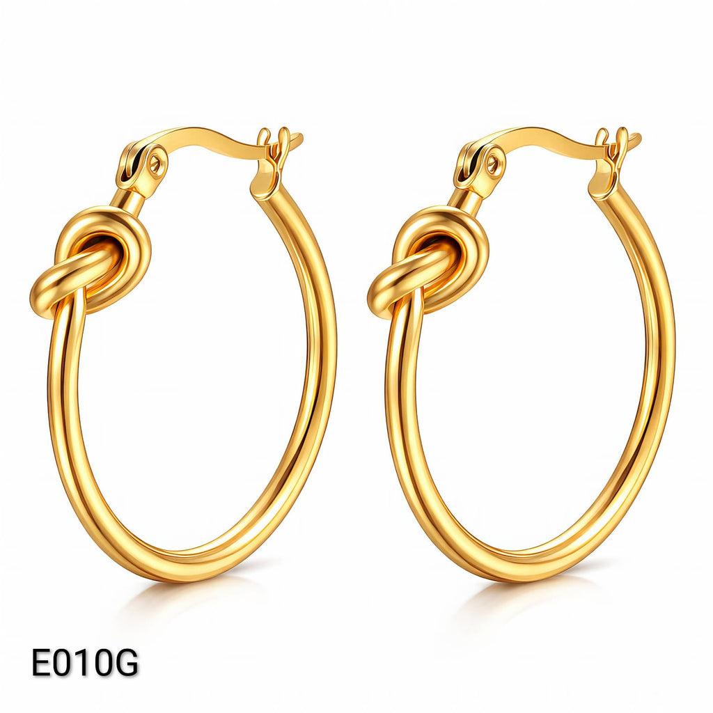 Ora Knot Hoop Earrings, 18K Gold Plated