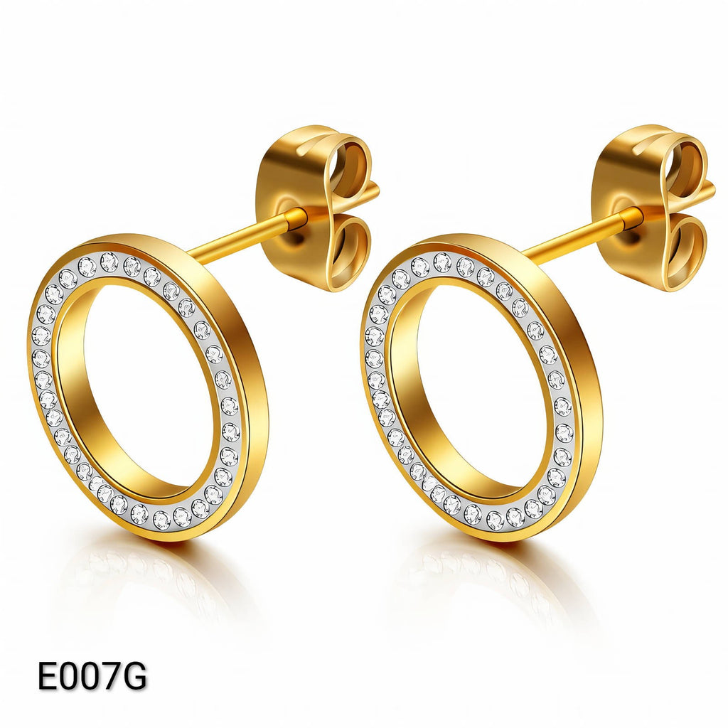 Ora Luna Circle Earrings, 18K Gold Plated