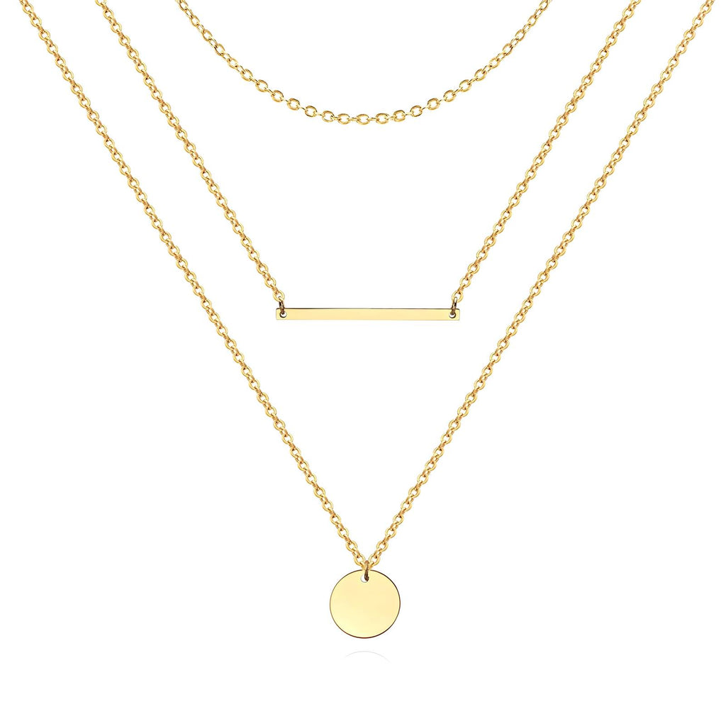 Ora Horizon Trio Necklace, 18K Gold Plated