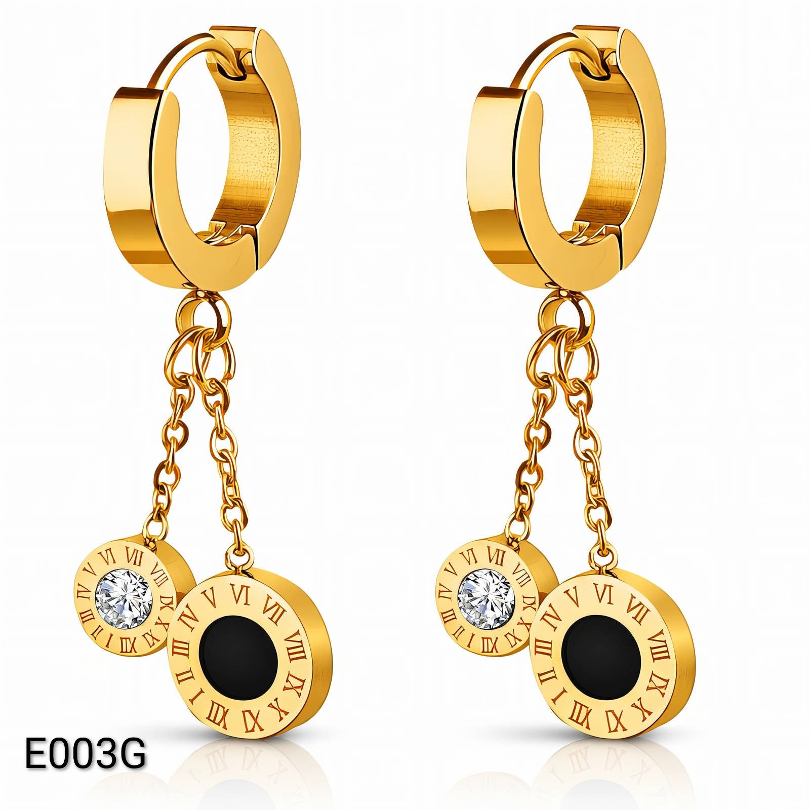 Ora Midnight Earrings, 18K Gold Plated