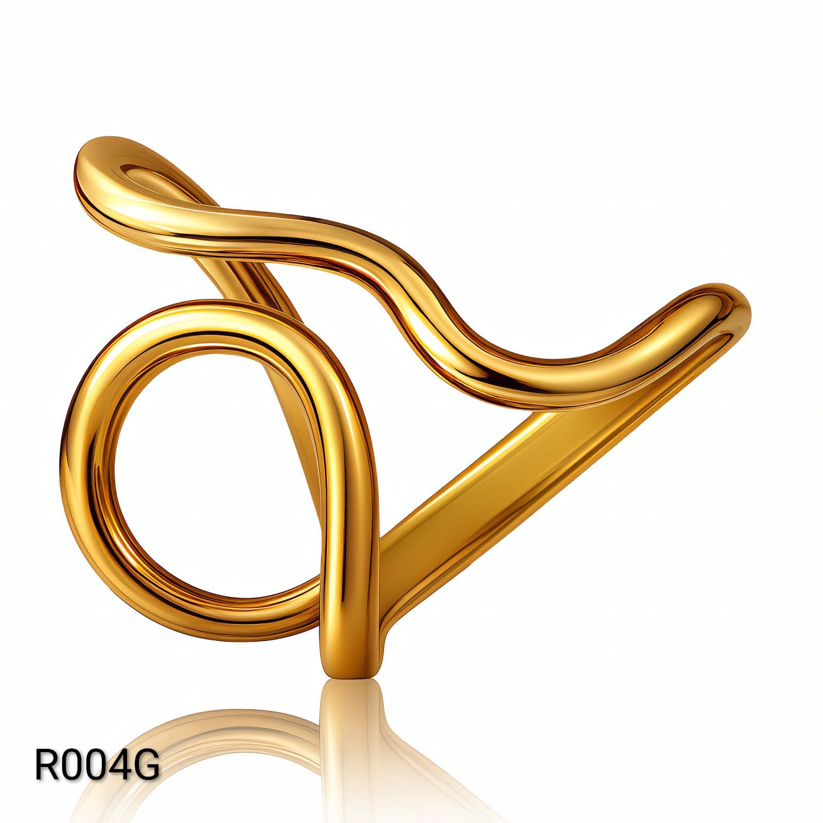 Ora Wave Ring, 18K Gold Plated