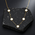 Ora Serenity Clover Necklace White, 18K Gold Plated