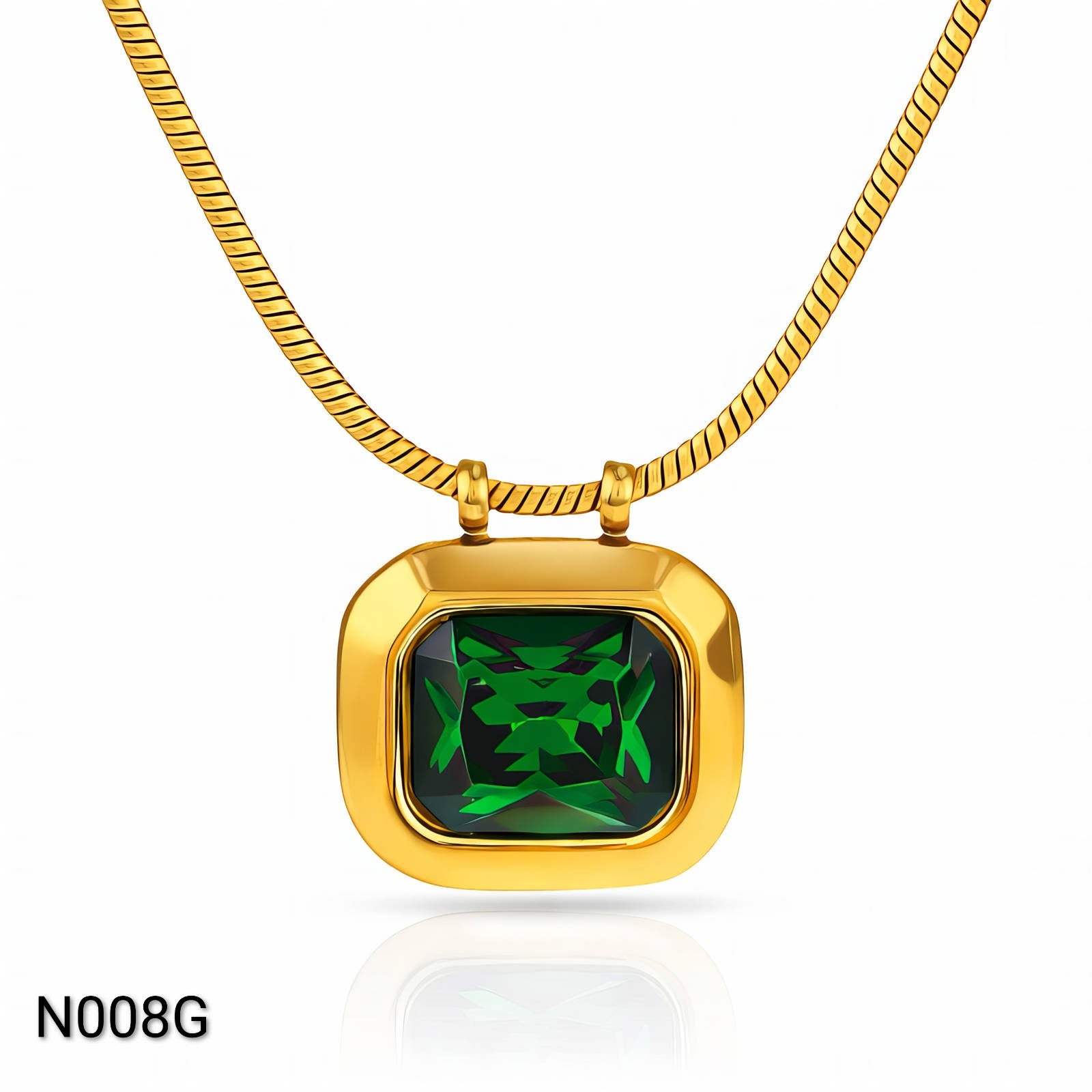 Ora Midnight Ivy Necklace, 18K Gold Plated