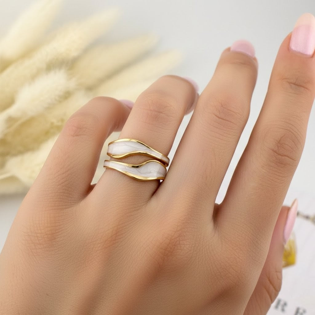 Ora Luna Ring, 18K Gold Plated
