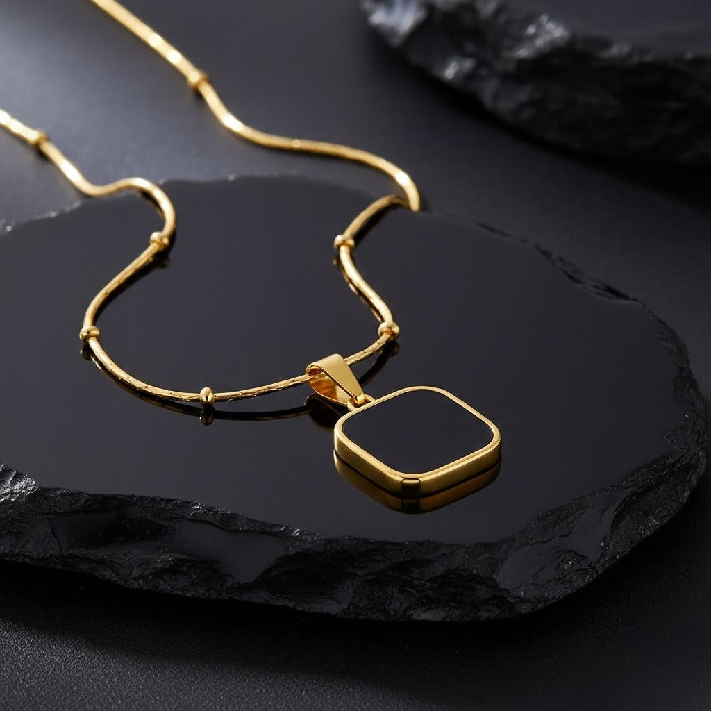 Ora Eclipse Necklace, 18K Gold Plated Steel