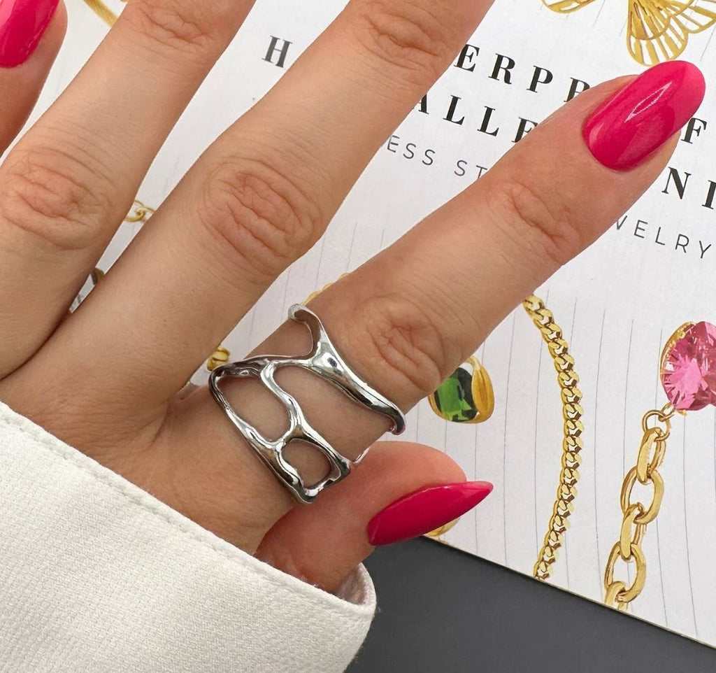 Ora Sculpt Ring, Stainless Steel