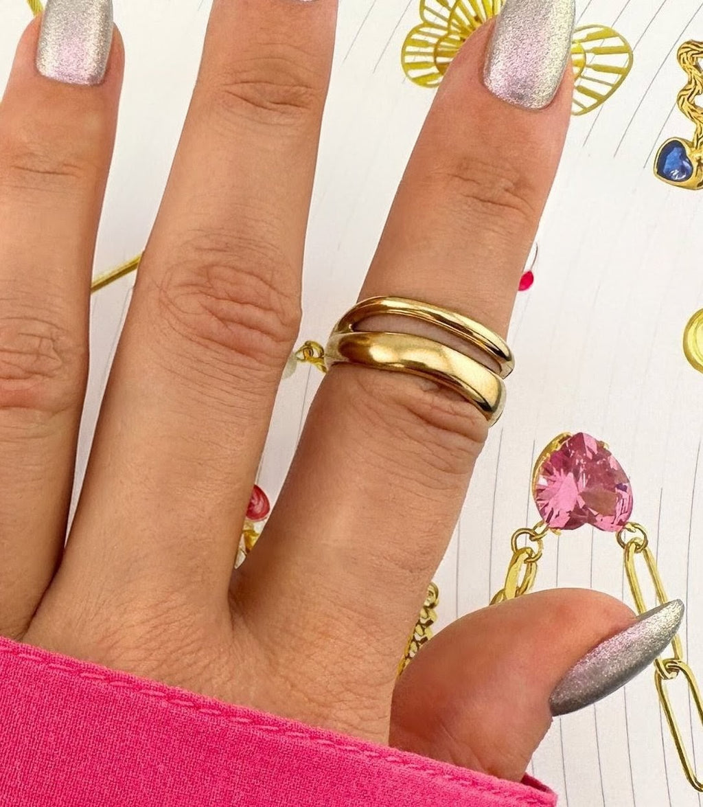 Ora Elysian loop Ring, 18K Gold Plated