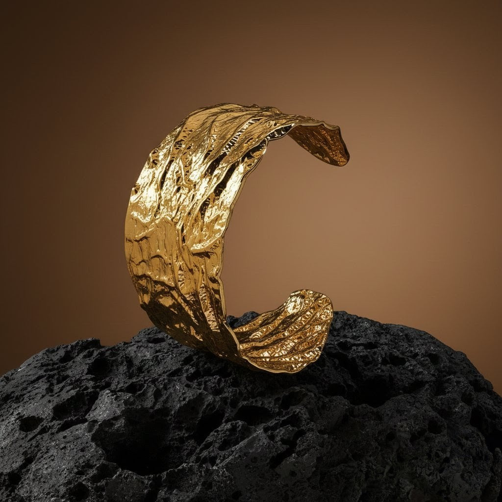 Ora Ember Cuff Bracelet, 18K Gold Plated
