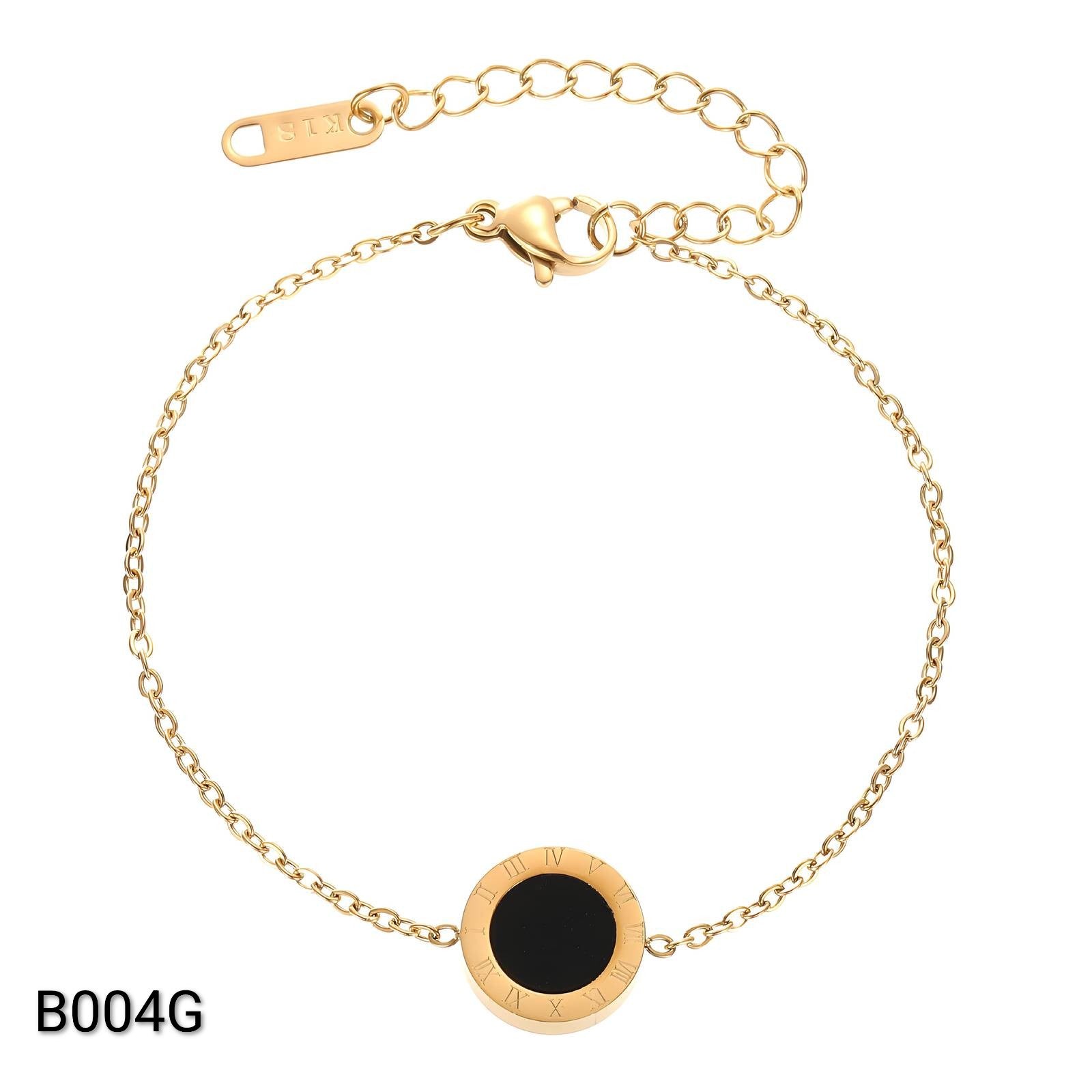 Ora Midnight Disc Bracelet, 18K Gold Plated