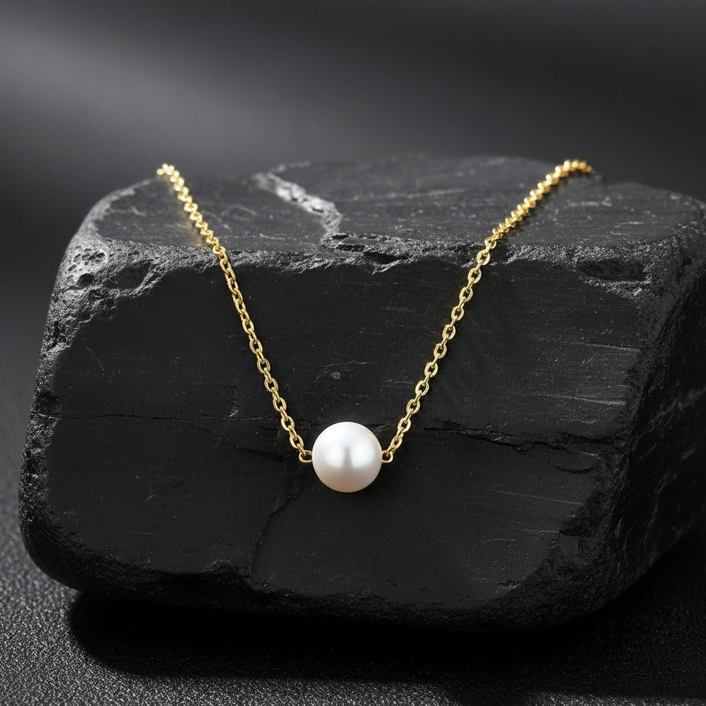 Ora Lumina Pearl Necklace, 18K Gold Plated