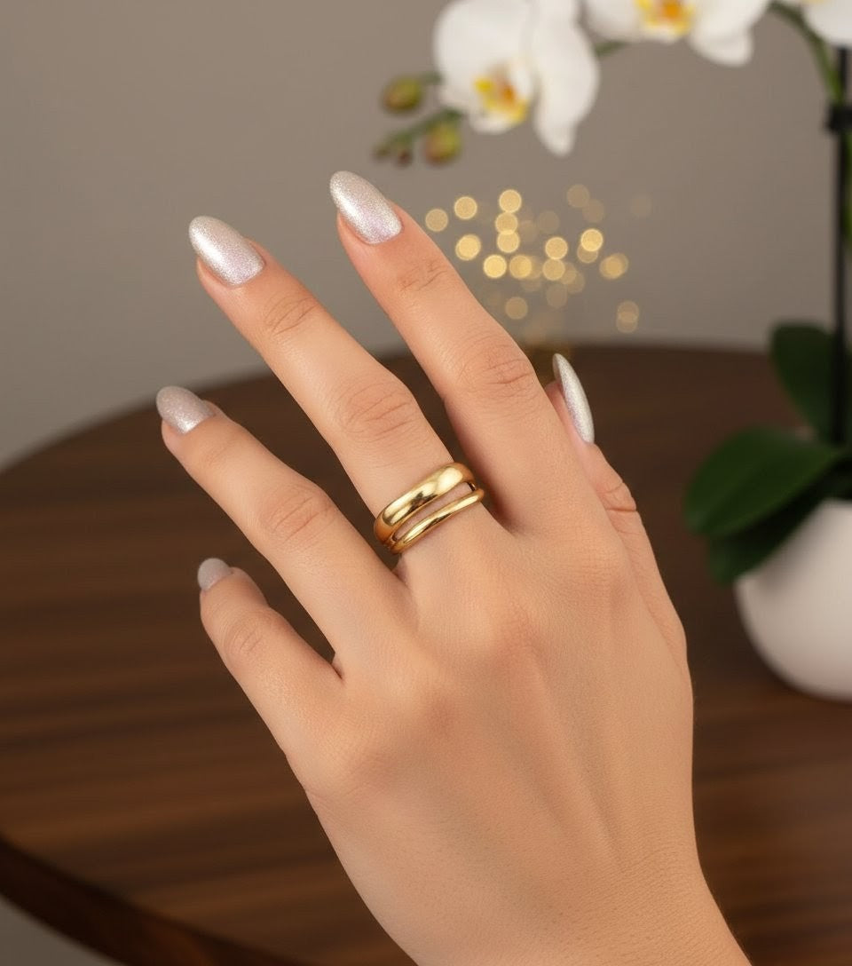 Ora Elysian loop Ring, 18K Gold Plated