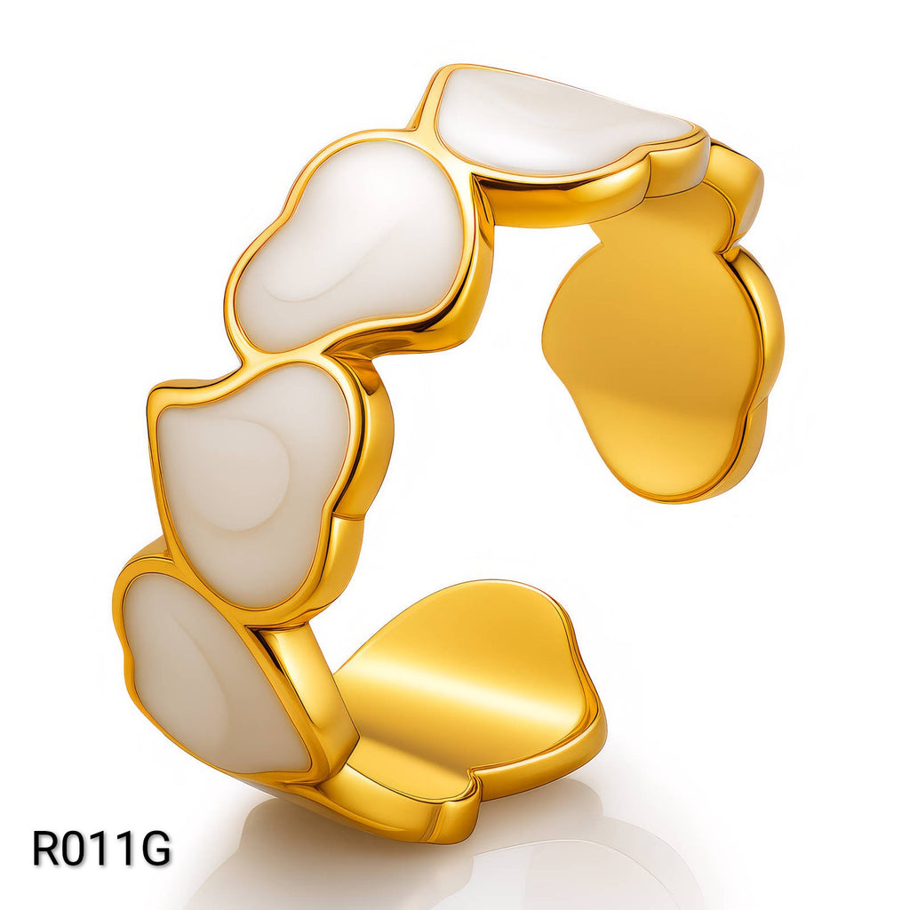 Ora Hearts Ring, 18K Gold Plated