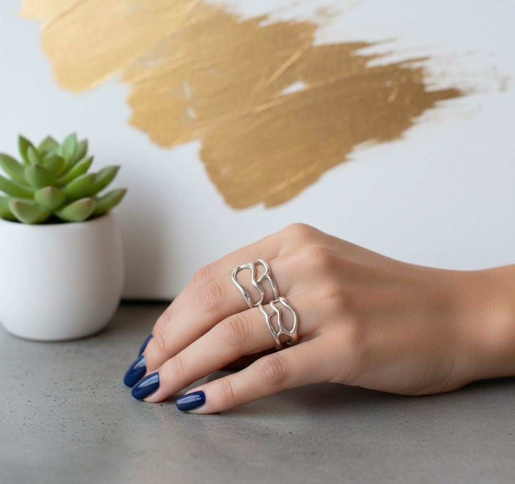 Ora Sculpt Ring, Stainless Steel