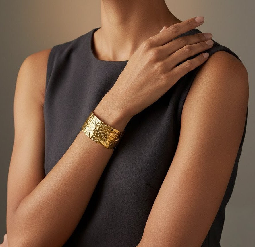 Ora Ember Cuff Bracelet, 18K Gold Plated