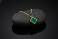 Ora The Clover Necklace Green, 18K Gold Plated