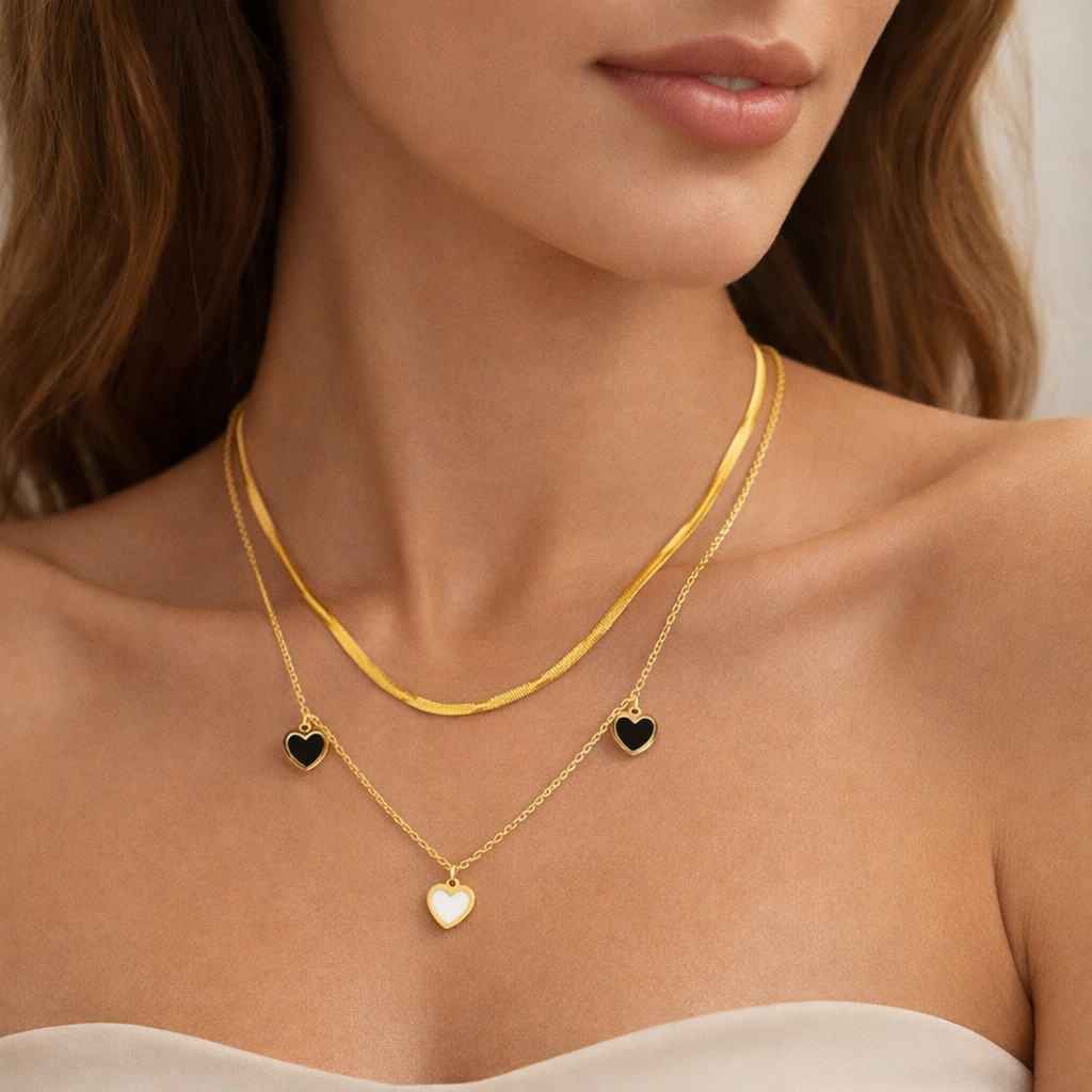 Ora Luxlove Layer Necklace, 18K Gold Plated