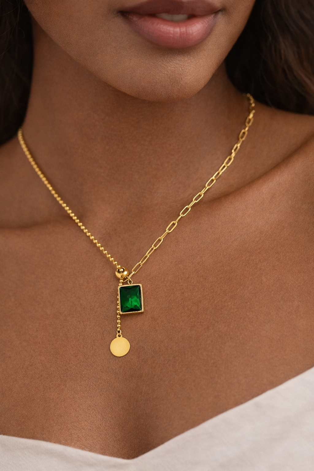 Ora Royal Charm Necklace, 18K Gold Plated